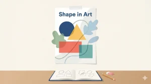 Abstract composition of simple geometric and organic shapes illustrating the definition of shape in art
