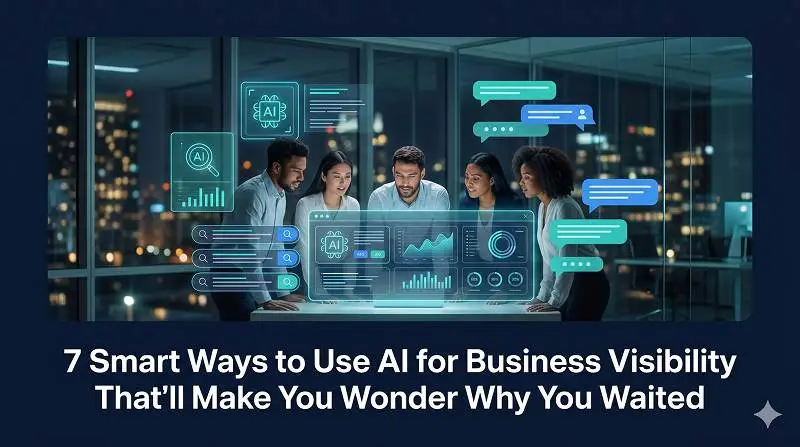 Modern business team using AI data visualizations to boost strategic visibility across digital channels