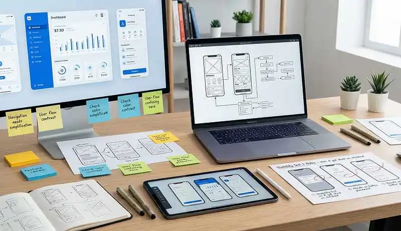Prototype and testing process for balancing usability and visual design